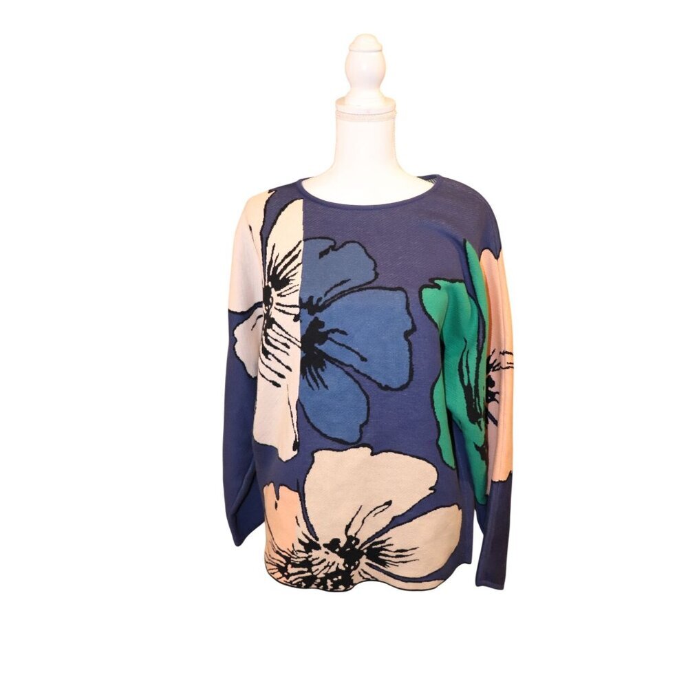 Chloé Floral Print Knit Sweater, Medium